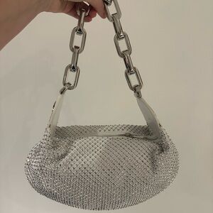 Christian Louboutin Silver Studded Shoulder Bag